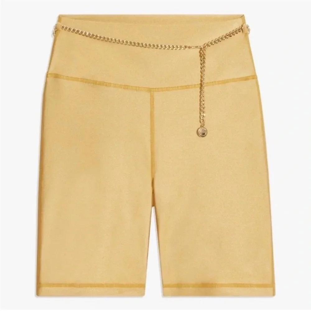 NWT WeWoreWhat Gold Chain Bike Shorts Medium - Picture 3 of 9